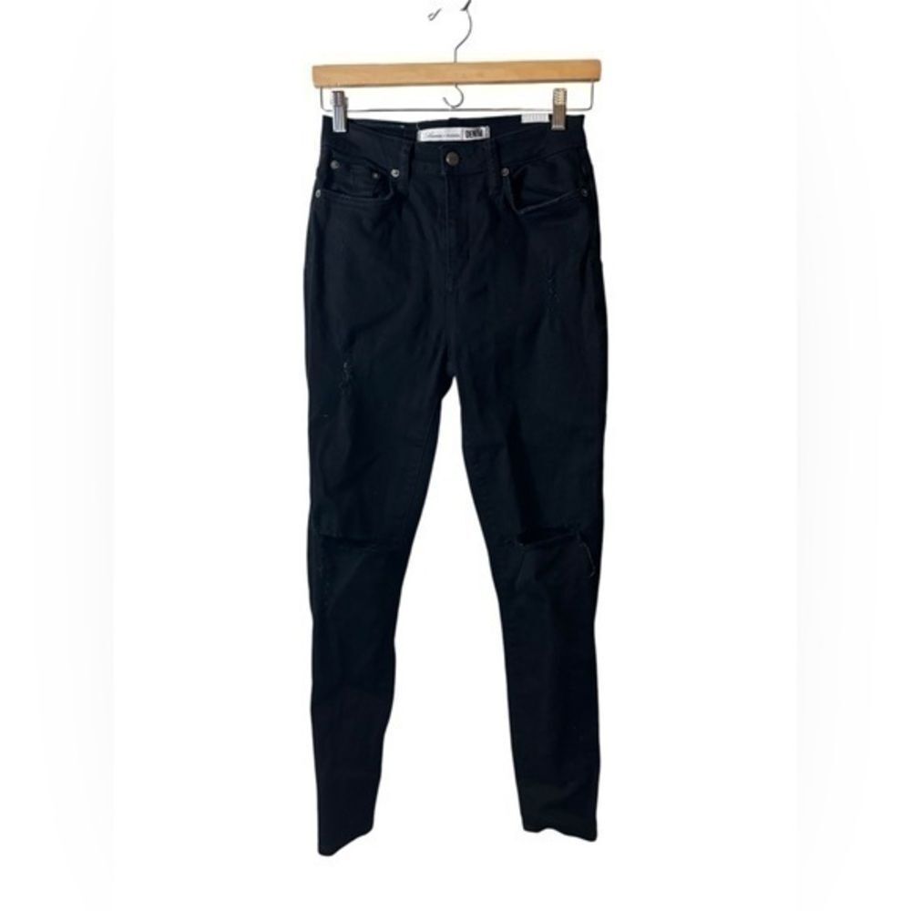 LOVERS + FRIENDS black jeans 28 mason high rise skinny jean distressed